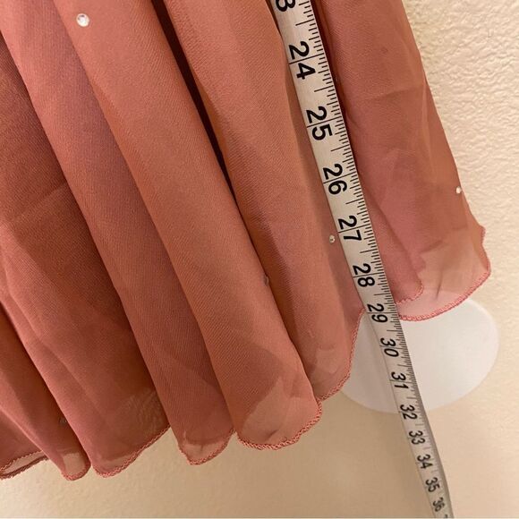 Glamour solo dance costume pink mauve lyrical rhinestone chiffon dress XLC - Picture 7 of 8